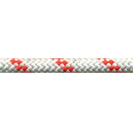 Rope -- PMI Static Kernmantle - EZ Bend - 7/16 - White with a Double Black  Tracer - NFPA - 300
